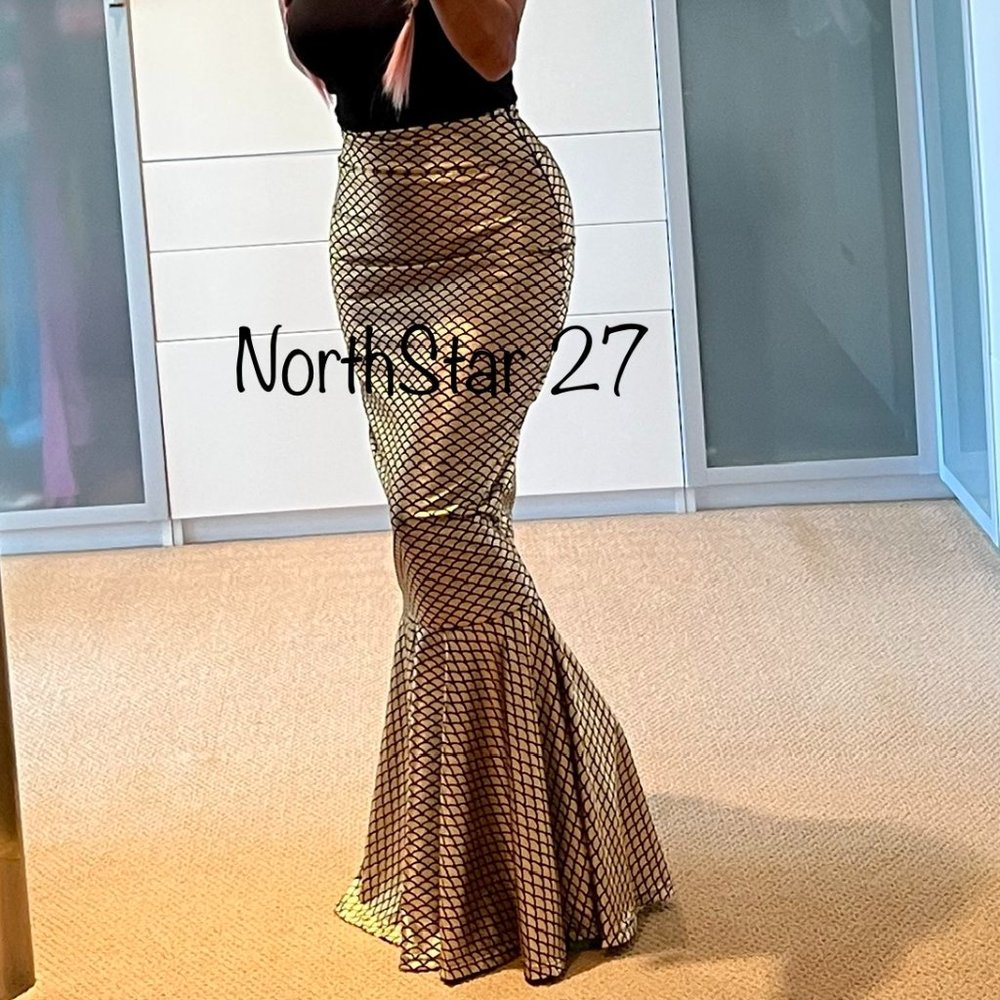 Women Regular/Plus size Mermaid High Waisted Maxi Skirt